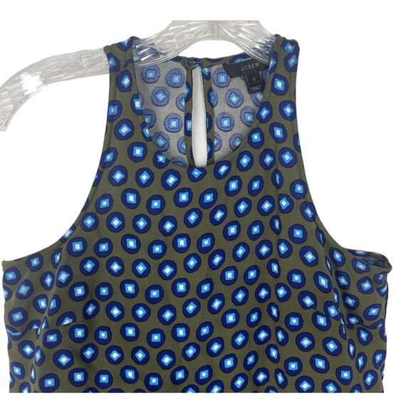 J Crew Sleeveless Blouse Womens Size 2 Green Blue Summer - Picture 3 of 8